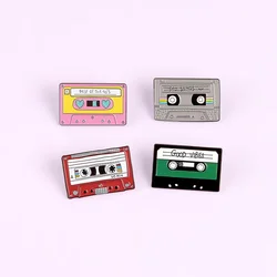 Custom Good Vibes ! Retro Tape Enamel Pins Cassette Metal Brooches Music Badges Lapel Backpack Jewelry Gift for Friend Wholesale