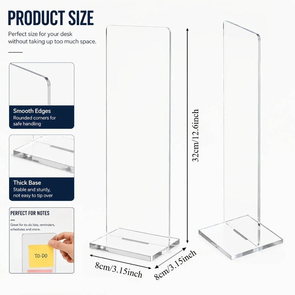 1PC Detachable Acrylic Message Memo Panel, Monitor Side Message Board, Computer Screen Memo Board, Office Desktop Accessories