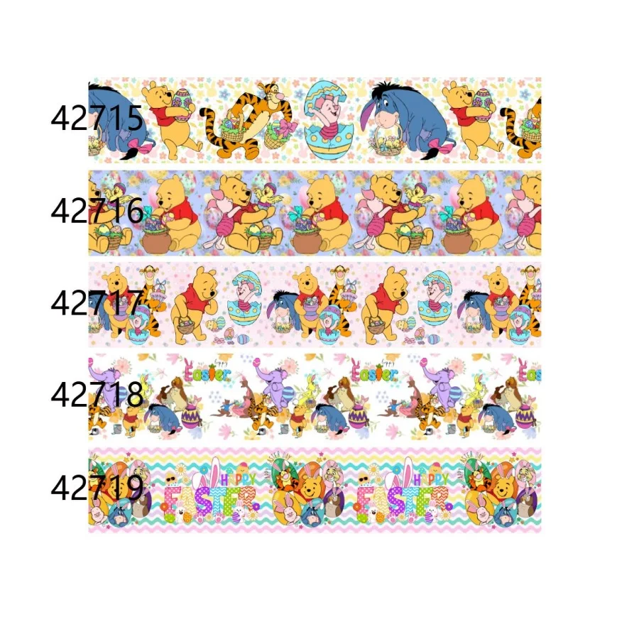 

Лента из гросгрена с принтом Винни-Пуха, 50 ярдов, для бантов, рукоделия и аксессуаров DIY