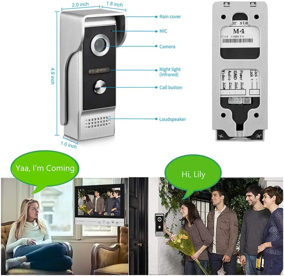 9" Tuya HD Video Door Phone Kits Password Unlock Door Access Control System 125KHz RFID Keypad Metal Case Doorbell System