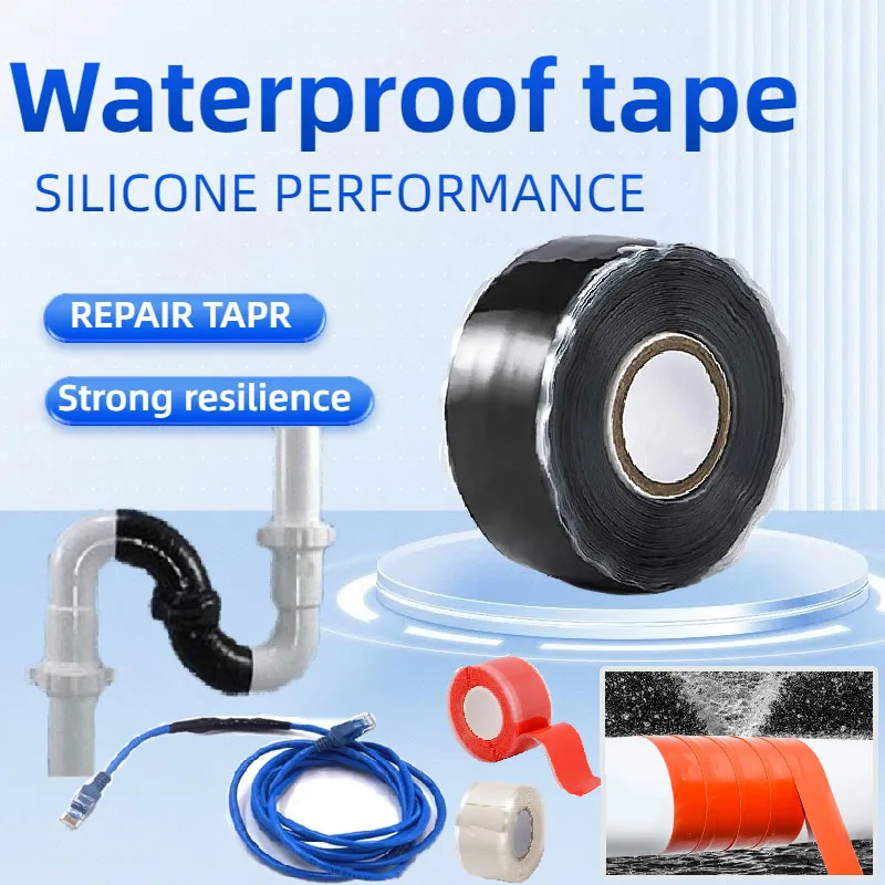 1/3M Multi-Purpose Self-Adhesive Strong Black Rubber Silicone Repair Waterproof Bonding Tape Rescue Self Fusing Wire