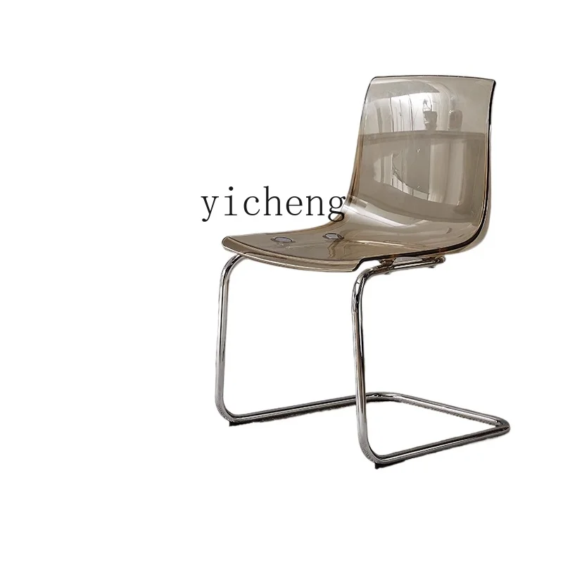 ZK Acrylic Chair a Wire Fence Red Make-up Chair Small Apartment Home Desk Restaurant Dining Chair