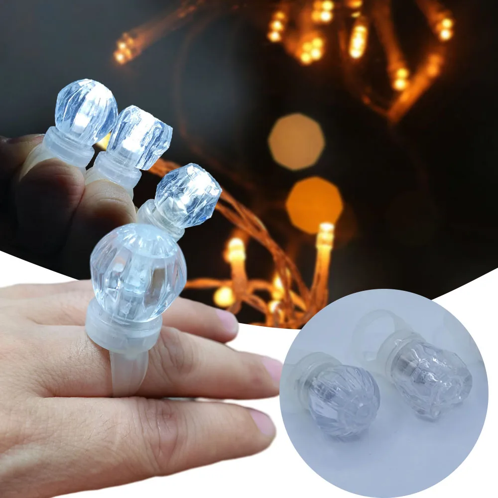 Lovely Luminous Finger Light With 60 Piece Personalized Rings Concert Props For Women Girl Female