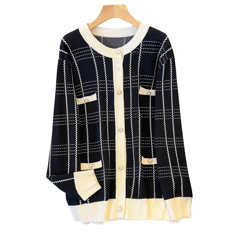 

5XL 6XL 7XL 100/150kg Big Size Women Clothing Fattening Knitted Cardigans Thickened Medium Long Coat Sweaters 2XL-7XL