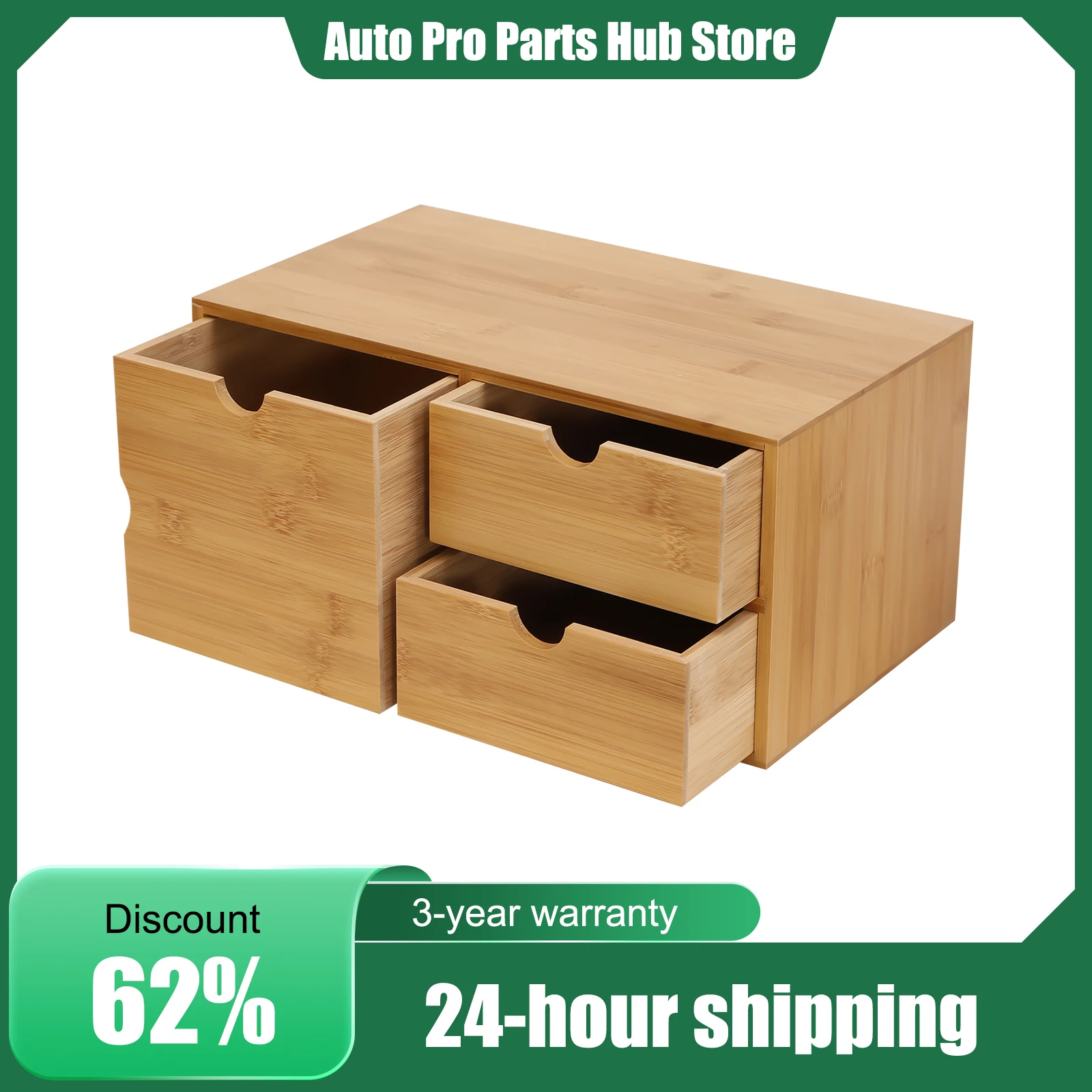 

Органайзер для стола из бамбука с 3 ящиками, настольный органайзер для хранения канцелярских принадлежностей, для дома и офиса