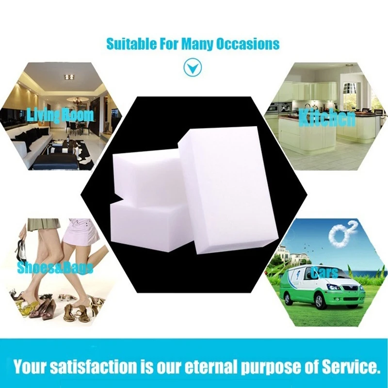 30pcs/10*7*3cm Melamine Sponge Magic Sponge Eraser Melamine Cleaner for Kitchen Office Bathroom Cleaning Nano Sponges