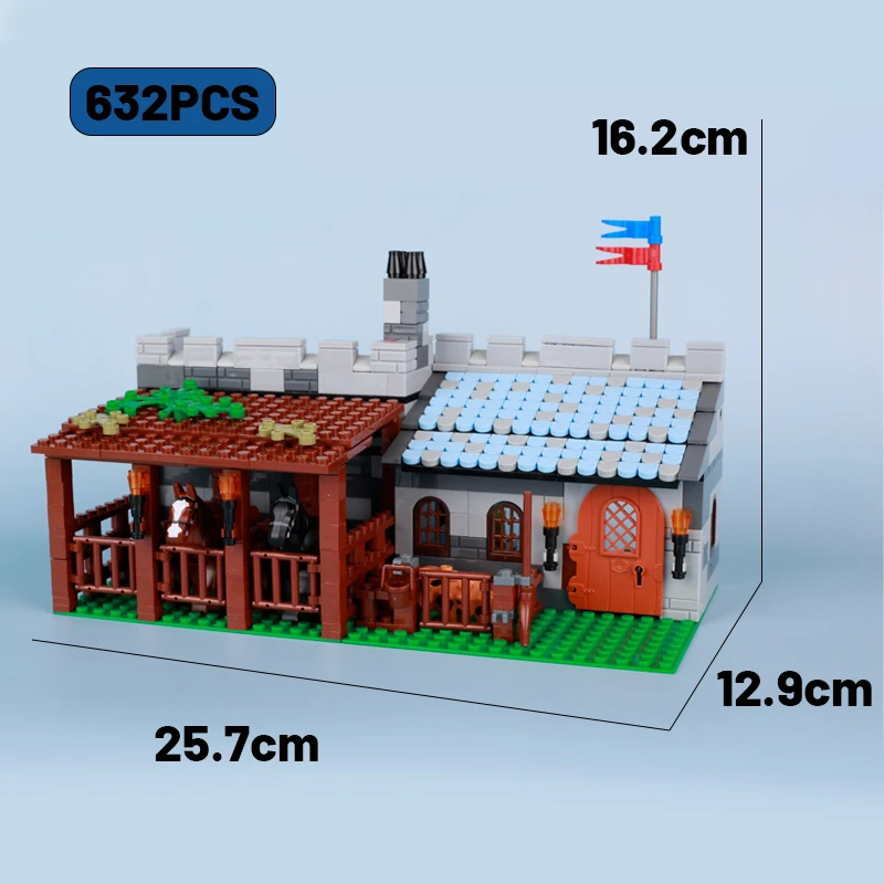 Militär mittelalter liche Rom Soldaten Figuren Haus Bausteine Stadt Herrenhaus Welt Bauern Dörfer Modell Tier Schwein Ziegel DIY Spielzeug