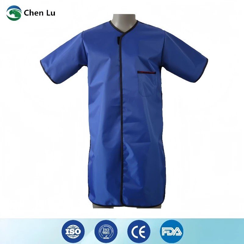 X線ガンマ線防護0.35/0.5mmpb半袖両面鉛オーバーコート核放射線防護成人用鉛服