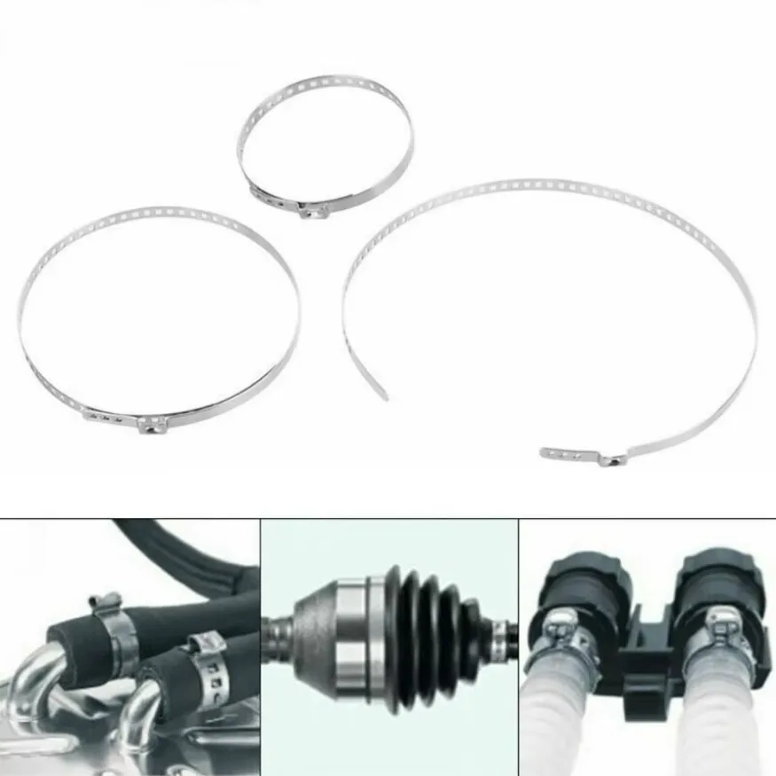 Car CV Boot Clamp Adjustable Stainless Steel Axle CV Joint Boot Clamp Kit Drive Shaft Axle Joint Clip 25-45mm 110-120mm 5x