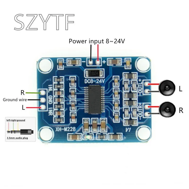 TPA3110 2X15W Digital Audio Stere Amplifier Board Module Mini Binaural AMP Controller 100dB DC 8-18V