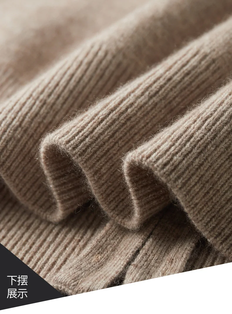 Herren Strickjacke reine Kaschmir jacke Revers Strick pullover mit Reiß verschluss, locker verdickte Langarm Business Casual Herbst Winter – Detail 9