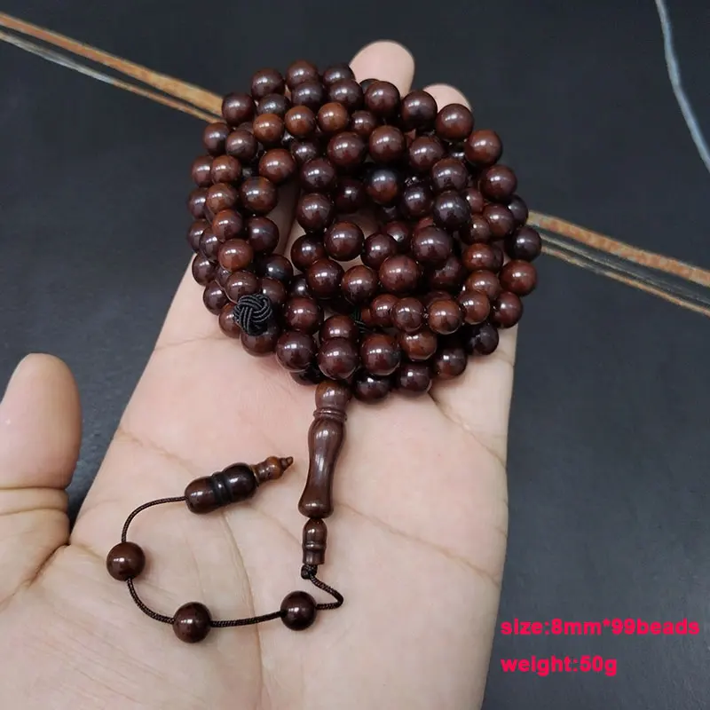 Natural Kuka Wood Tasbih bracelet 99/100 beads muslim prayer beads turkish Misbaha Eid gift islamic Rosary