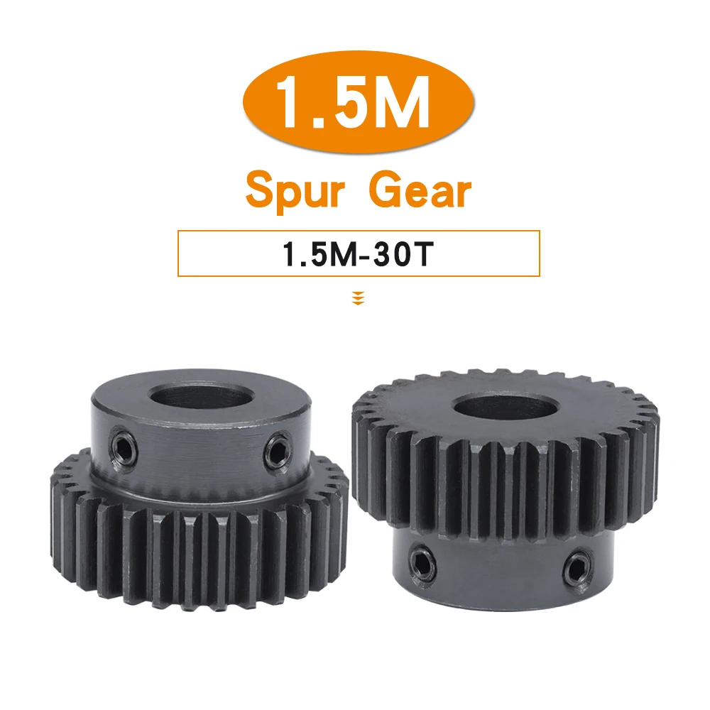 

Spur Gear 1.5 M-30T Bore 6/8/10/12/14/15/16/17/19/20/22 mm Motor Gear SC45#Carbon Steel Blackening High Frequency Quenching