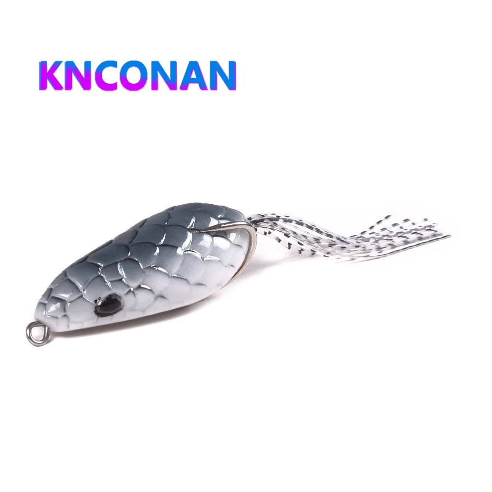 KNCONAN Topwater mini snakeskin Frog Fishing Lures 60mm 10g Soft Surface Decoys Frog Soft Fishing Lures Snakehead Bait