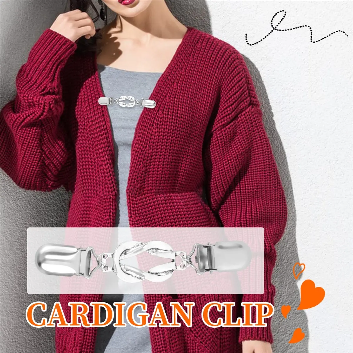 ABQR 4 Pezzi Clip per Scialle per Maglione Vintage Clip per Colletto per Cardigan retrò Clip per Spilla per Camicia per Donne e Ragazze che Indossano