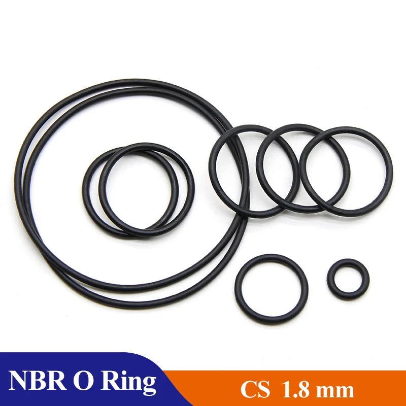 

10/50/100Pcs NBR O Ring Gasket Thickness CS 1.8mm ID 1.8~71mm Nitrile Rubber Round O Type Corrosion Oil Resist Sealing Washer
