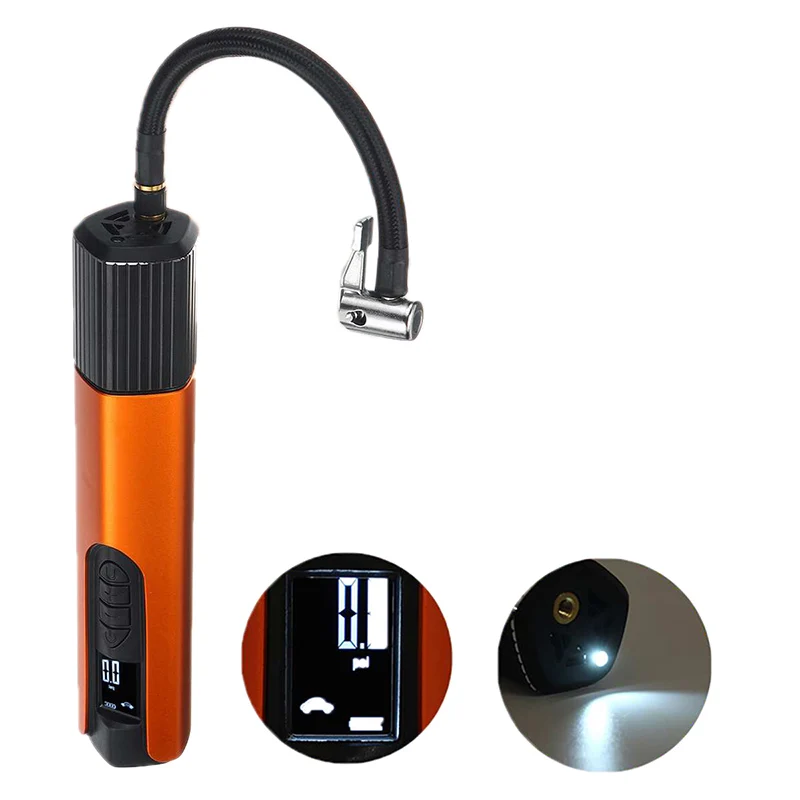 

140PSI USB Cordless Air Compressor LCD Handheld Inflatable Pump For Car Bicycles Tires Balls Swimming Rings