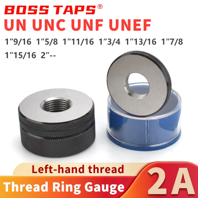 

1SET(1*GO+1*NOGO) 2A 1''9/16 1''5/8 1''11/16 1''3/4 UN/UNC/UNF/UNS/UNEF America Standard Fine Left Hand Thread Ring Gauge