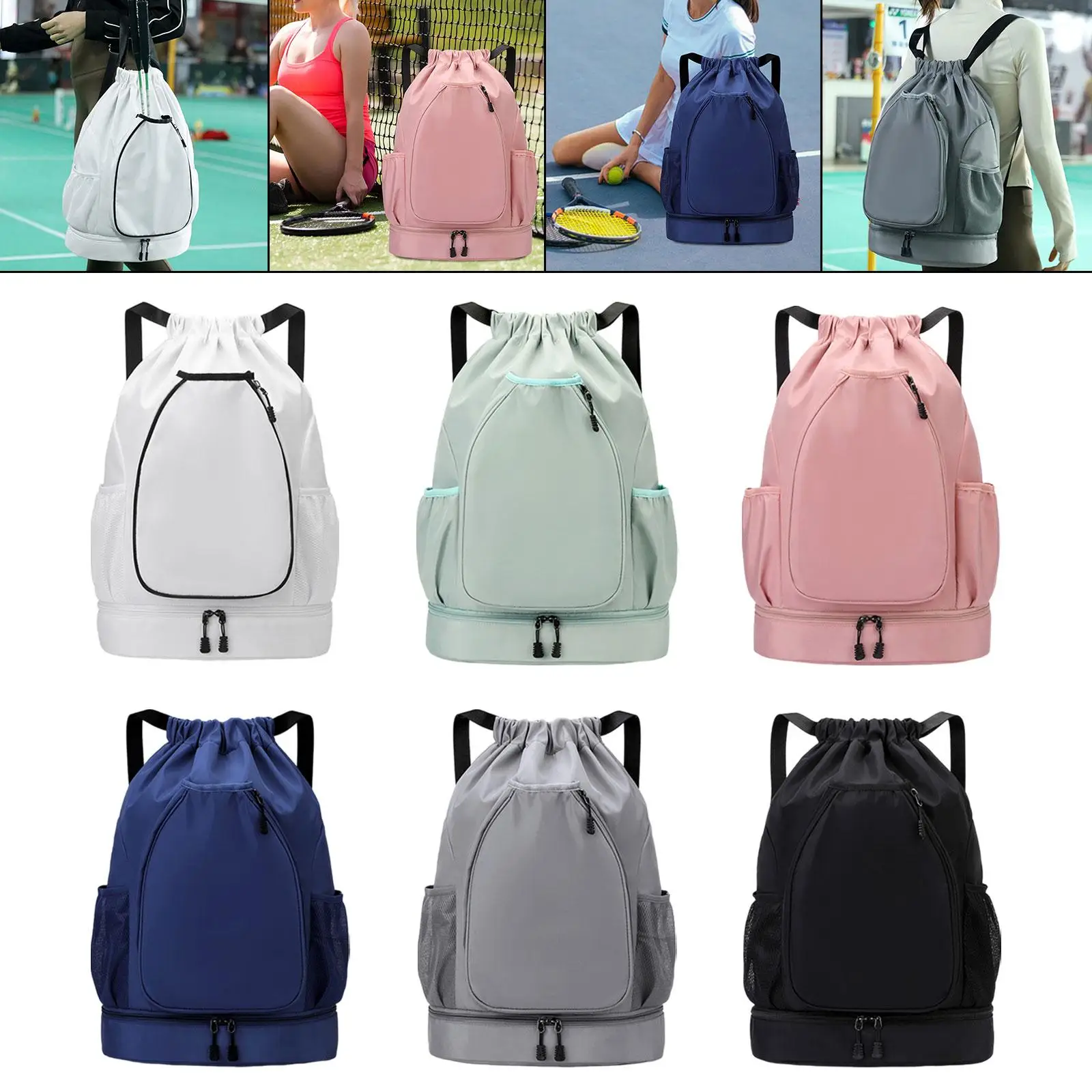 

Теннисный рюкзак для женщин и мужчин, сумка для переноски ракеток, регулируемый ремень, универсальный спортивный рюкзак, сумка для бадминтона для пиклбола