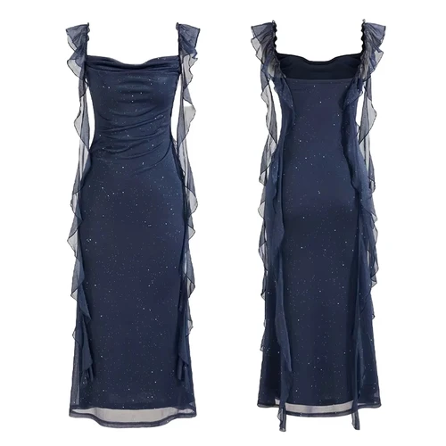 FFF.DUO-vestidos de fiesta para mujer, Maxi tirantes finos, elegantes, ajustados, para invitados de boda, vestidos multicolores de verano para lechera, Vistidos