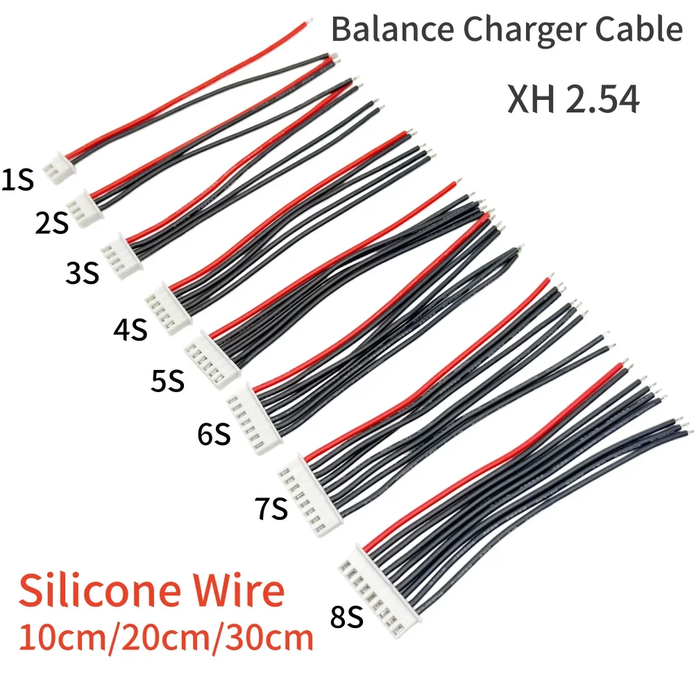 10 Stück XH2.54 1S 2S 3S 4S 5S 6S 7S 8S Lipo Akku Balancer Ladekabel IMAX B6 Stecker 22AWG 20cm 30cm Einzelanschlusskabel – Detail 2