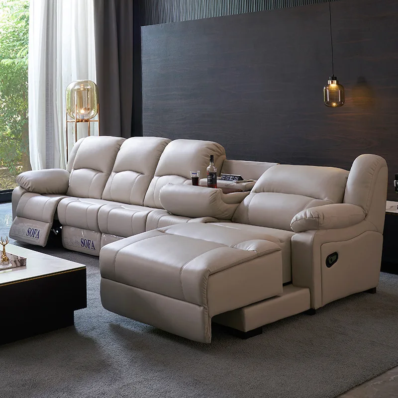 Reclining Sofa Europe Design Genuine Leather Recliner Sofa Mechanism Electric Sofa Set