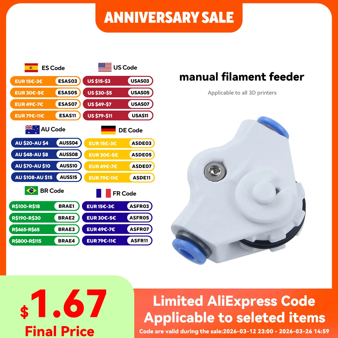 

Upgraded Manual Filament Feeder Handwheel Rolling Feeder Applicable To All 3D Printers Silky Smooth Feeding