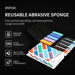 DSPIAE DS3 set di carta vetrata in spugna di tipo durevole 3mm di spessore particelle uniformi lavabili 72*20mm per la realizzazione di modelli assemblati fai da te