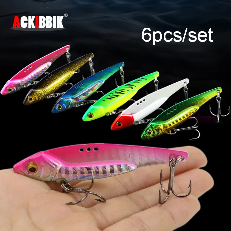 

Ackibbik 6 шт. приманки с лезвиями для Walleyes, приманки для ловли судака, 0,8 унции, приманки для ловли окуня, металлические приманки VIB, тонущие ложки для отсадки