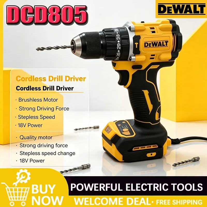 DEWALT DCD805 20V Brushless Cordless Electric Drill Rechargeable Impact Hand Screwdriver Multi-Function Power Tool