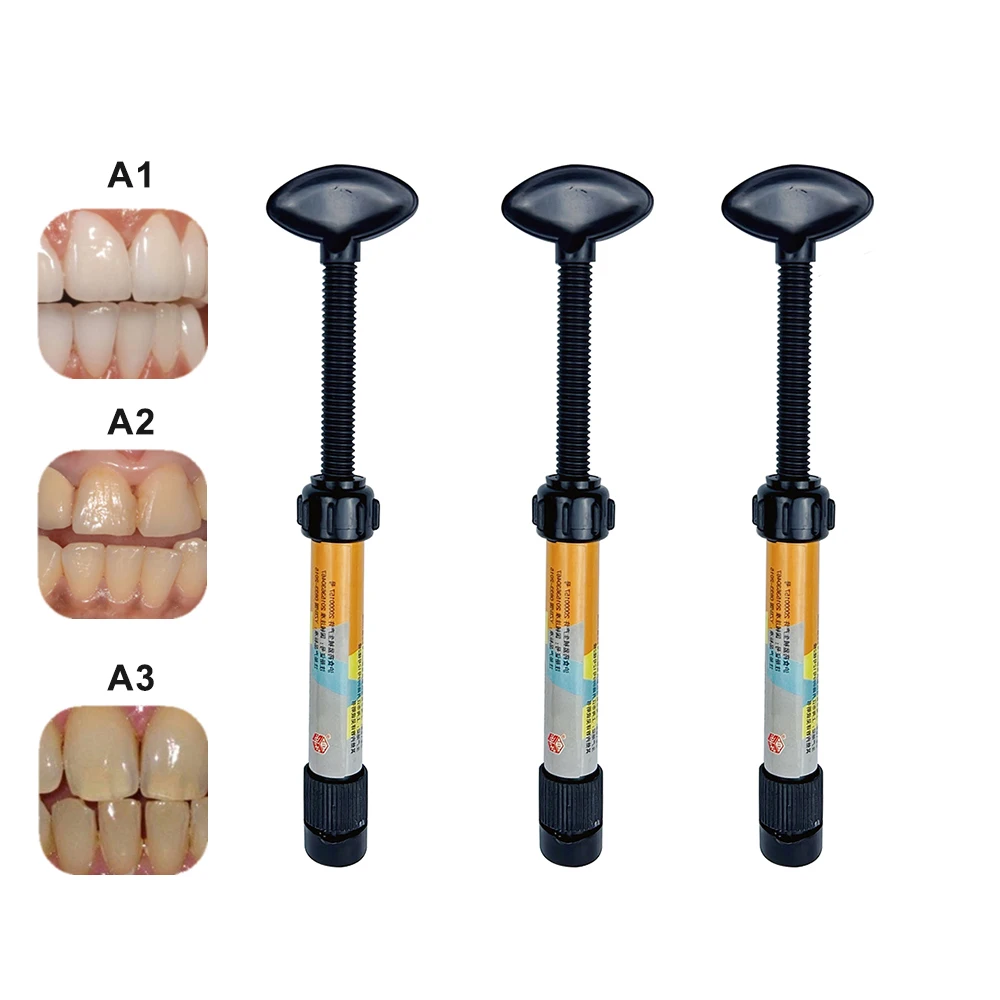 

Светоотверждаемые композитные материалы из смолы Материалы для наполнения смолой Стоматология Шприц Denfil Микрогибридный композит A1 A2 A3 Оттенок