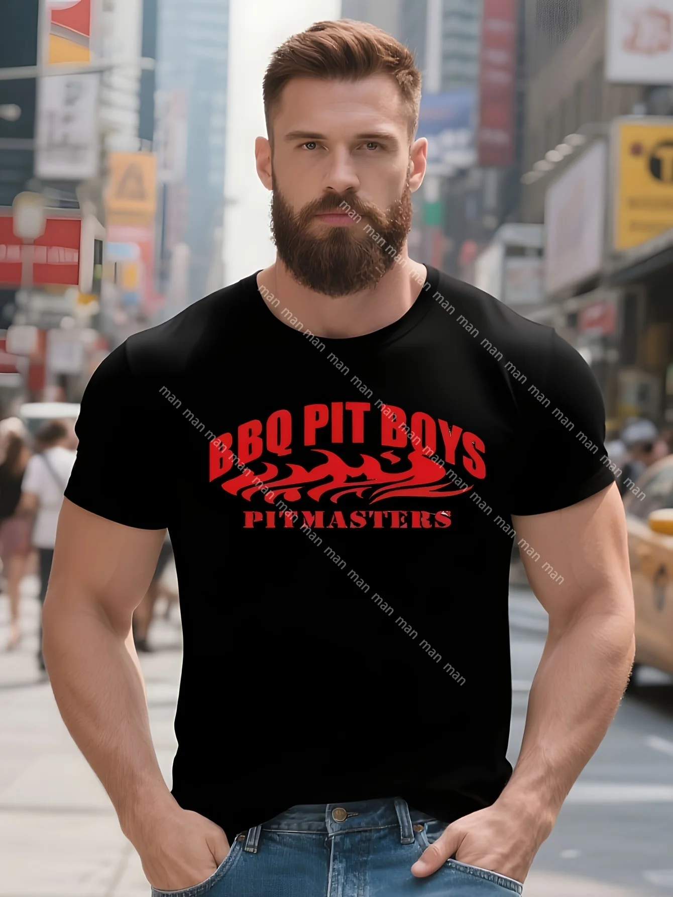 

Bbq Pit Boys Pitmasters Logo T Shirt Standard Breathable Fashion Short Sleeve Costume Euro Size S-5xl Knitted Shirt