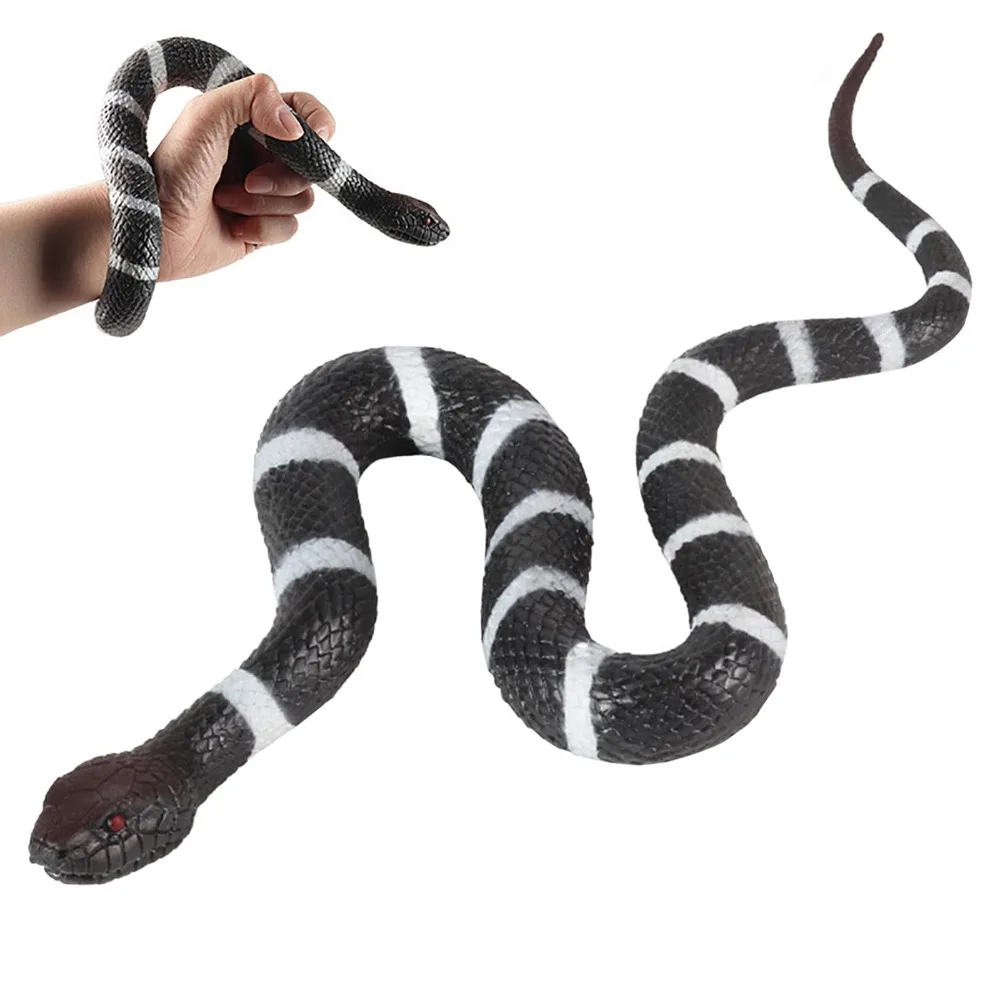 

Cobra Rattlesnake Python Realistic Fake Snakes Clear Lines Texture Keep Birds Away Snake Funny Soft Rubber Animal Models Gift