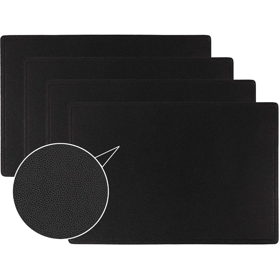 

Faux Leather Placemats PU Table Mats Set of 4 Waterproof Stain Resistant Heat Resistant NonSlip Easy to Clean for Kitchen Dinin