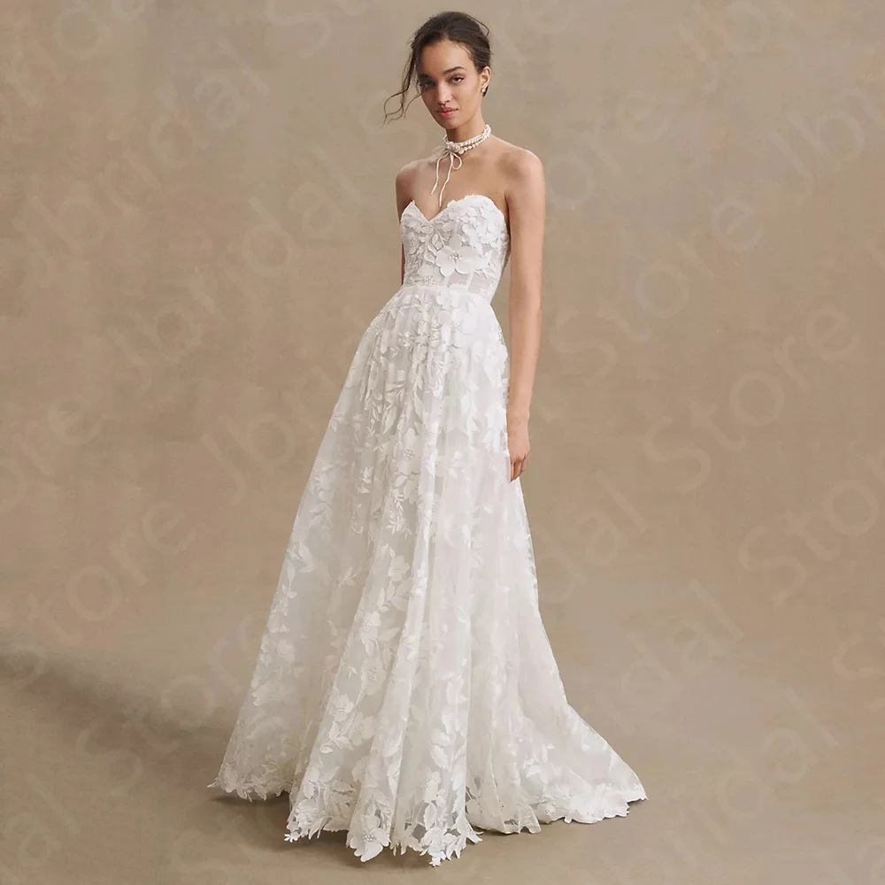 Latest Charming Lace Wedding Dresses 2023 Bride Dresses with Detachable Sleeves Bridal Gowns Open Back Wedding Gowns On Sale