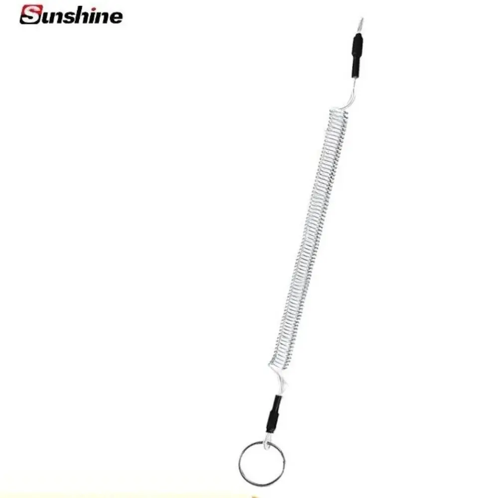Outdoor Spring Elastic Rope Secure Lock Tackle Hiking Camping Fishing Lanyards Climbing Accessories Spring Retractable Tether