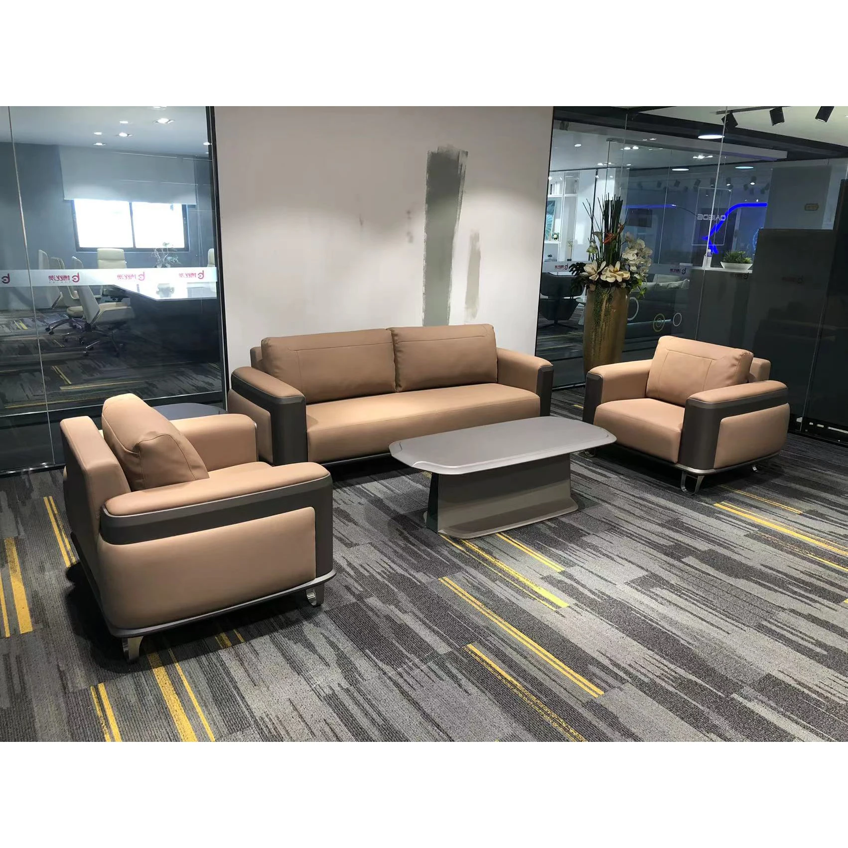 

BOGAO Самый продаваемый высококачественный диван для руководителя, комбинированная мебель для гостиной, офисный диван, 5 человек, 1 3, современный диван