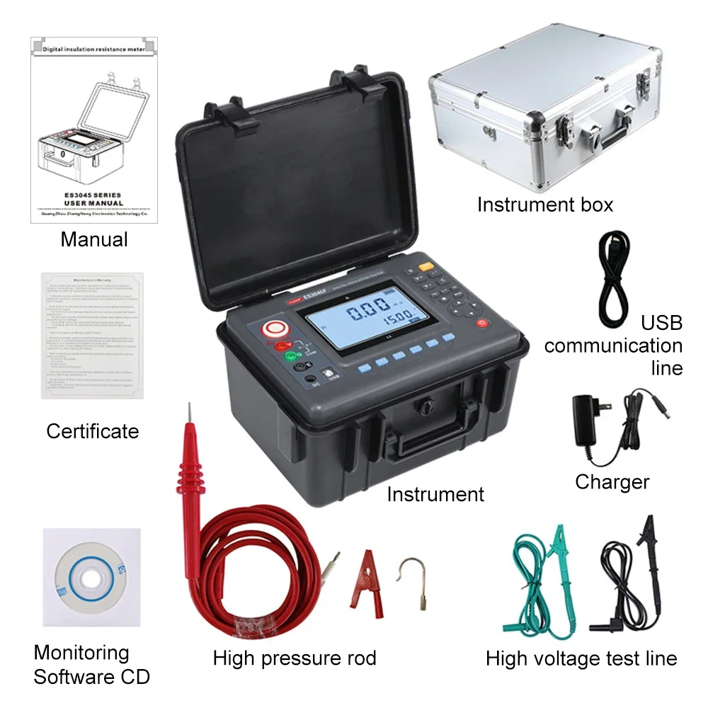 ES3045  insulation resistance tester megohmmeter DC AC high voltage insulation resistance earthmeter