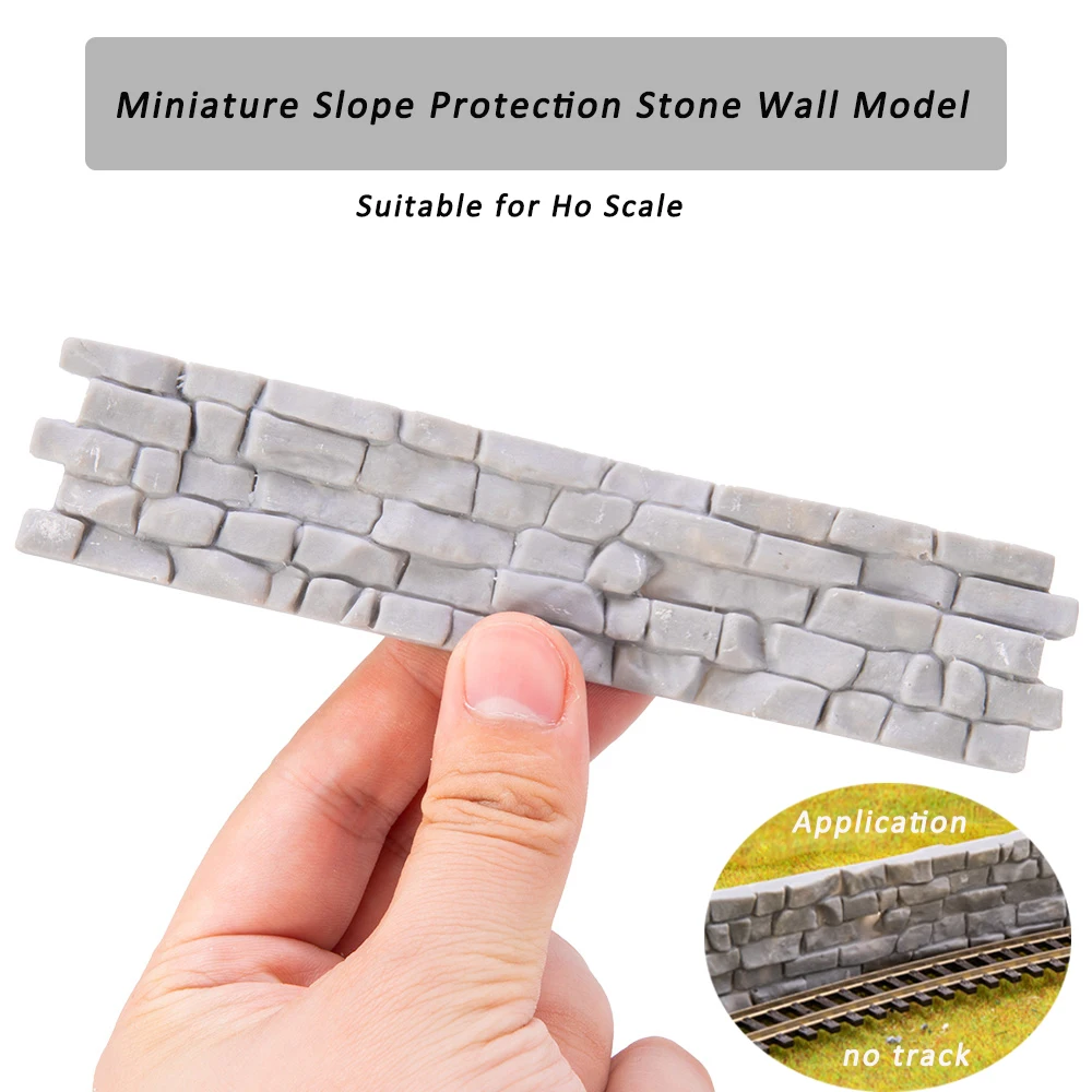 1Pc 1:87 Ho Scale Model Slope Protection Stone Wall Diy Architecture Building Railway Train Railroad Scene Layout for Diorama