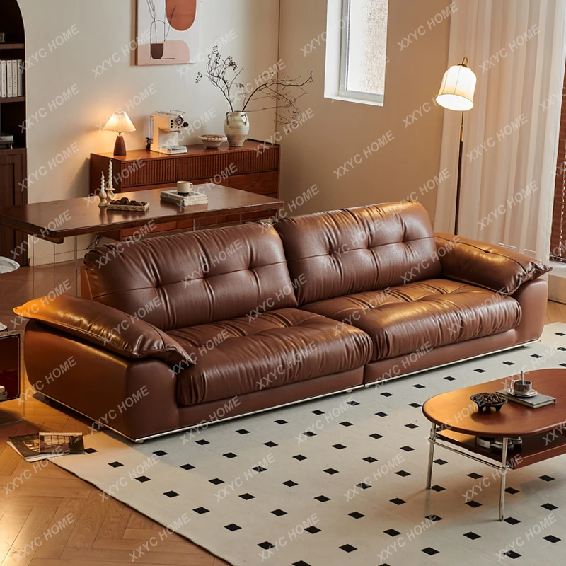 

Creative Leather Sofa Retro Designer Living Room Italian Style Sofas Aesthetics Leisure Unusual Muebles Entrance Furniture