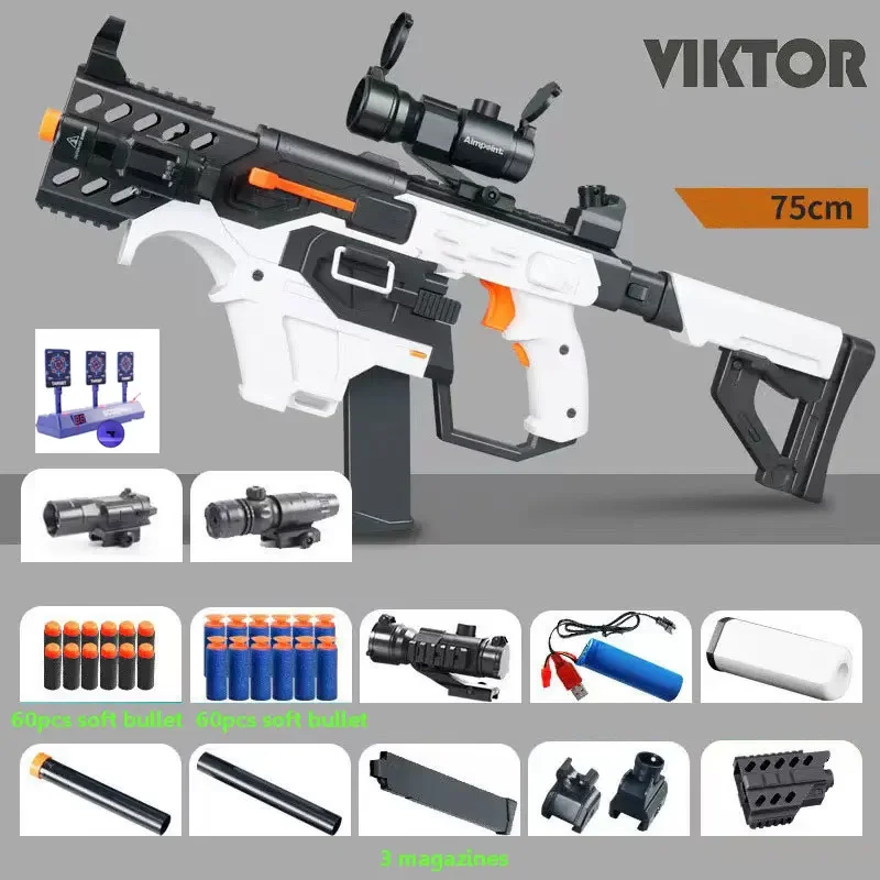 Vector Electric Soft Bullet Toy Gun, Dardos de espuma automática, Blaster Rifle, Airsoft Arma, metralhadoras, Brinquedos para meninos, Homens adultos Presentes