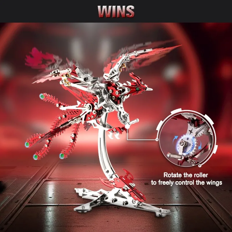 Microworld 3D Metal Puzzle Toys Mechanical Phoenix DIY Screw and Nut Assembled Jigsaw Animal Model Ornaments For Adult Gifts