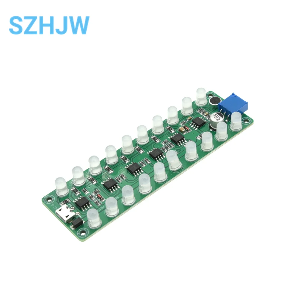 Voice-activated Induction Amplifier Spectrum Audio Level Meter LED Indicator Flash Melody Light Audio Companion