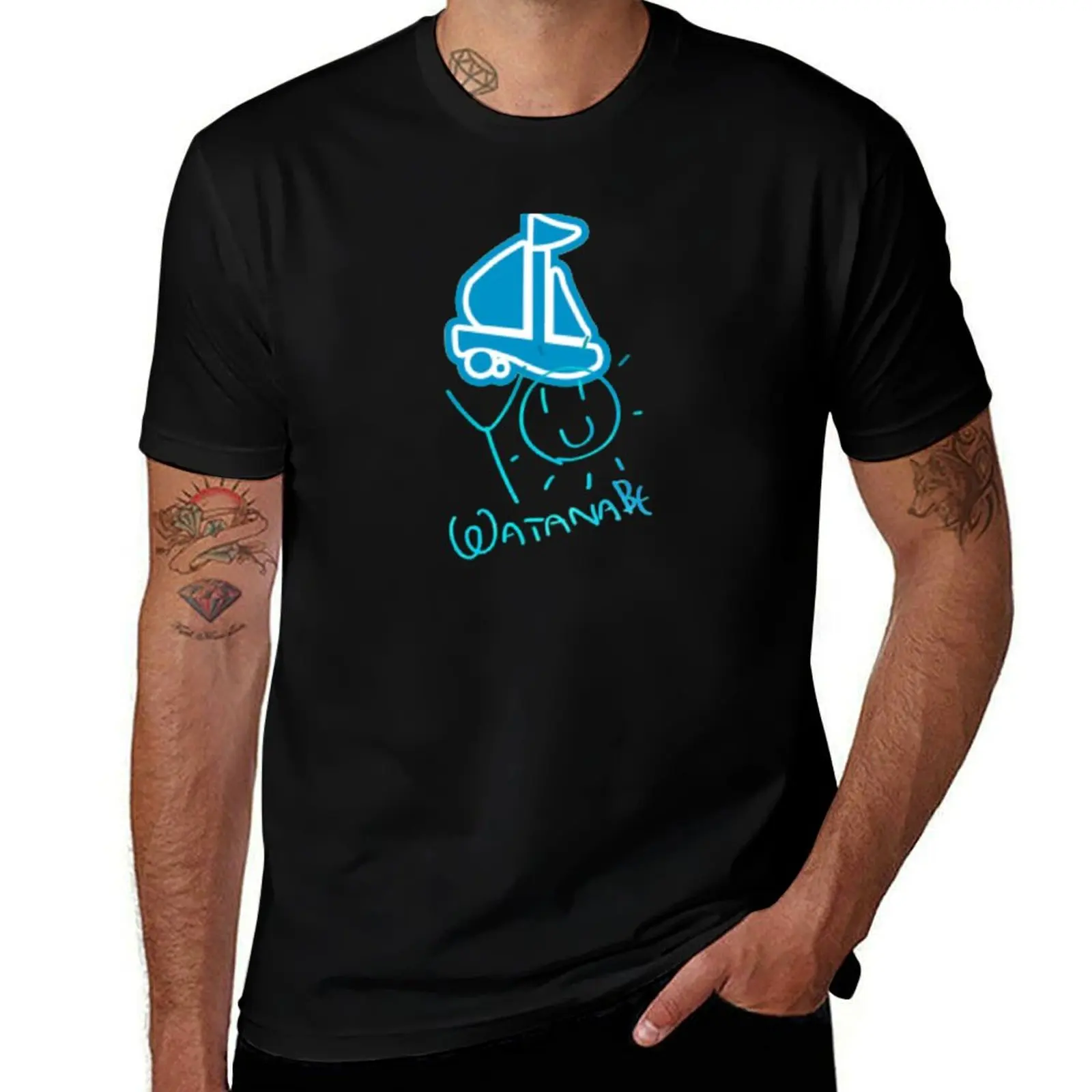 

You Watanabe symbol and signature T-Shirt plus sizes boys whites summer clothes funny costumes clothing for men