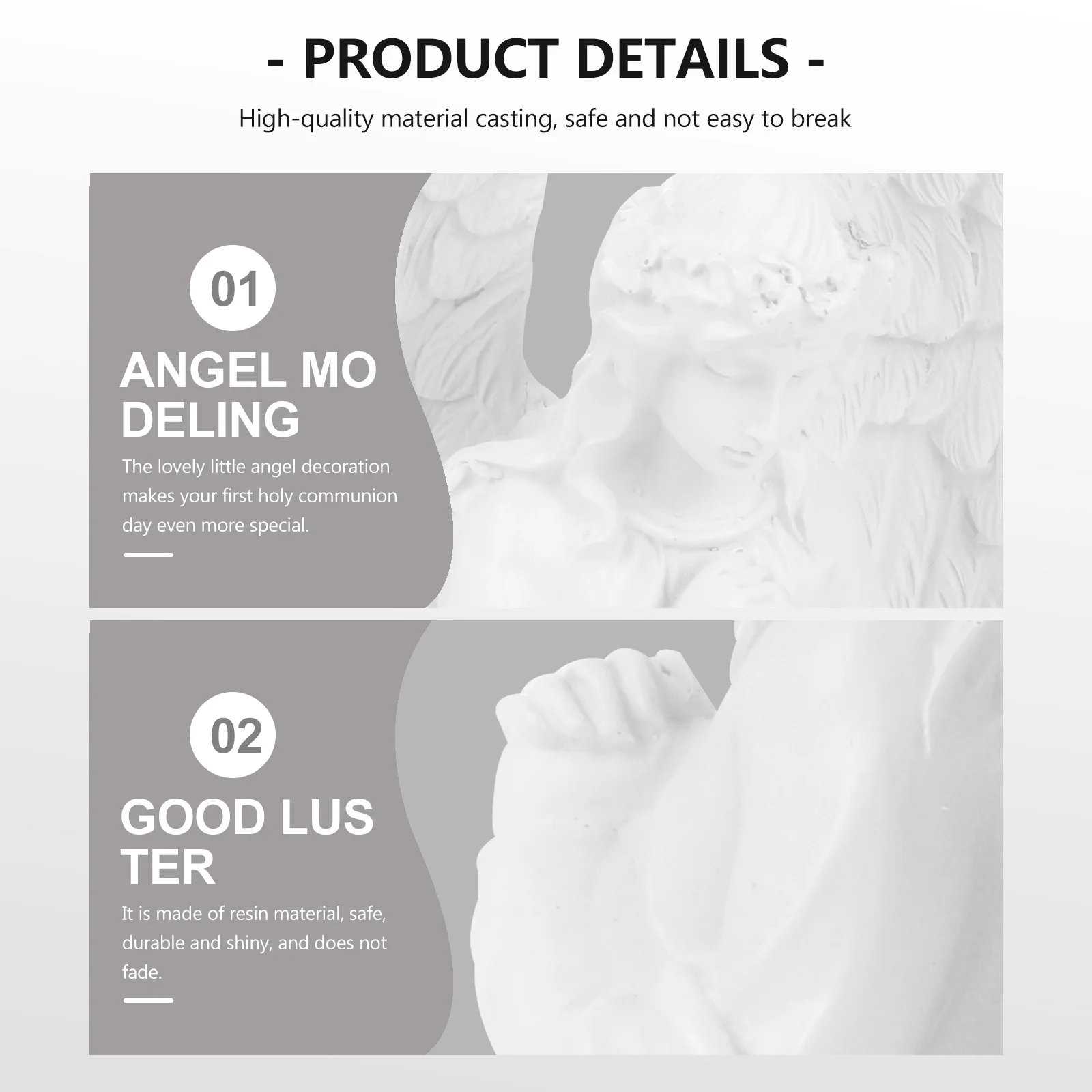 

1pc Praying Angel Resin Desktop Statue For Home Office Bookshelf Angel Ornament Church Decor Miniature Lightweight