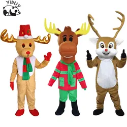 Christmas Cute Elk Mascot Costume Plush Cartoon Sika Deer Adult Cosplay Anime Costume Carnival Party Dressing Props