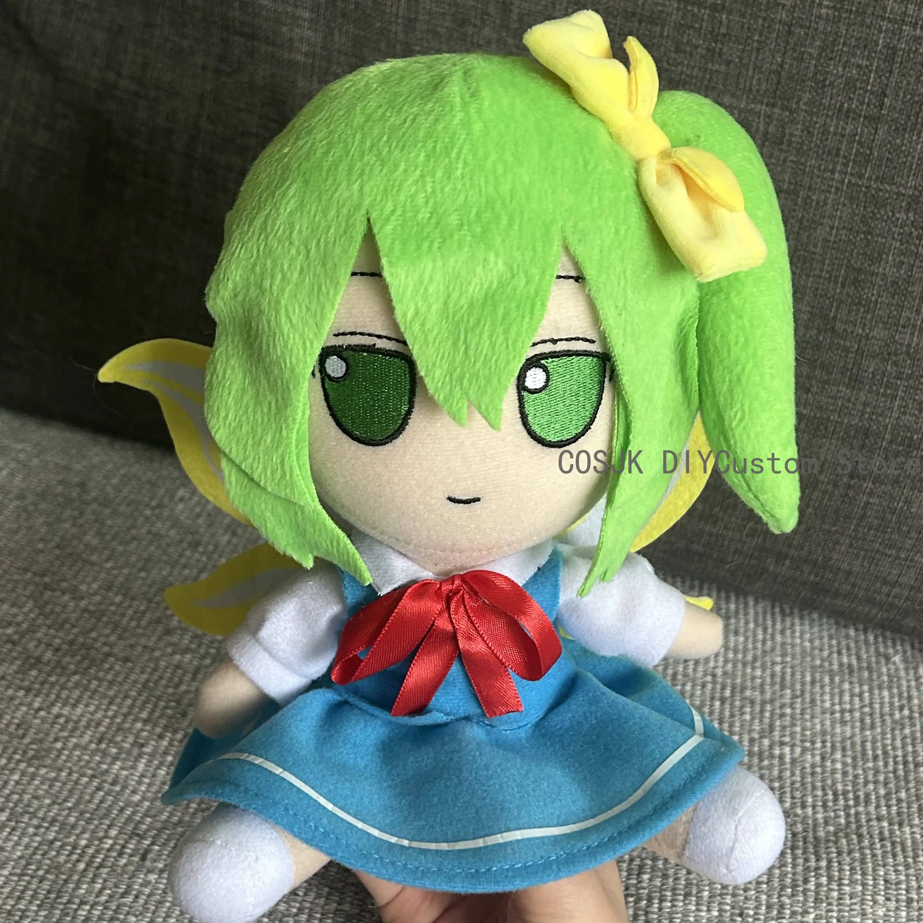 

Cute Anime Fumo Touhou Project Daiyousei Kawaii Sitting Figure Plush Figure Model Present Cosplay Cotton Pillow Mascot Toys Gift