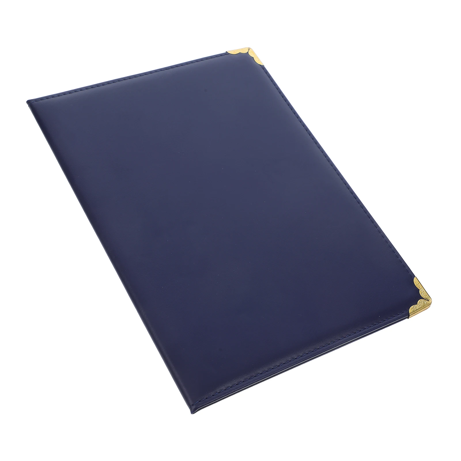 

Blank Blue Certificate Cover Document Holder Graduation Diploma Award Paper Material PU Lightweight Portable Folder