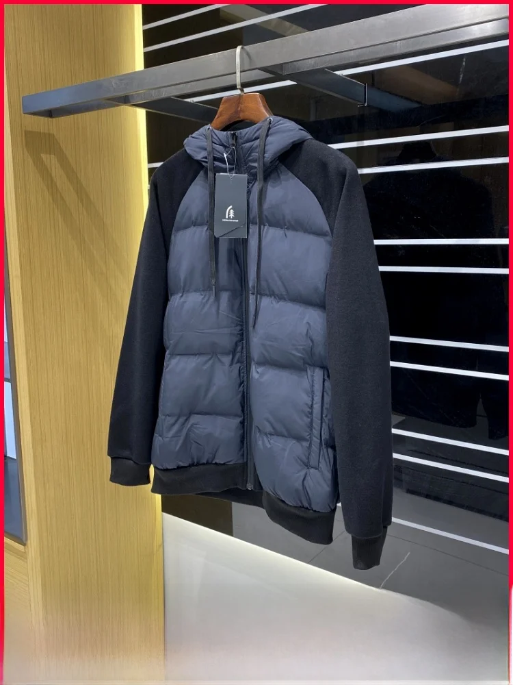 

Outdoor Men's Cotton Jaet with Hood And Polyester Filling Warm Casual All-Match Sle Youth Faion Stand Fit Nylon Fabric