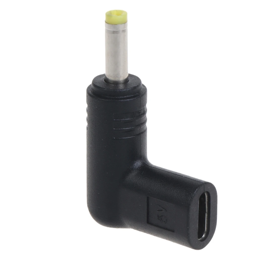 

Laptop Power Charger Supply Adapter Connector Type-C Female to DC Male Jack 4.0x1.7mm 90 Degree Plug Converter